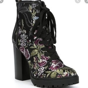 Women's Laurie Heeled Combat Boot, Floral